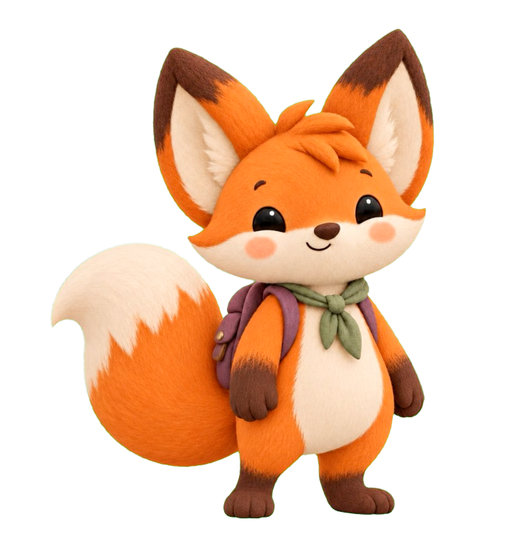 Fino, the Snap Wilds fox mascot, smiling beside the app mark